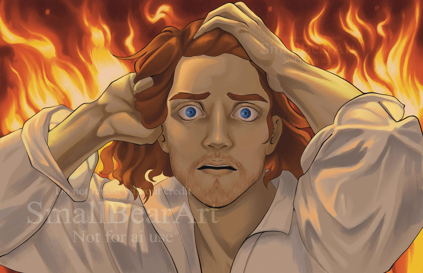 Fire (Critical Role, The Mighty Nein) (study of Desperate Man by Gustave Courbet)