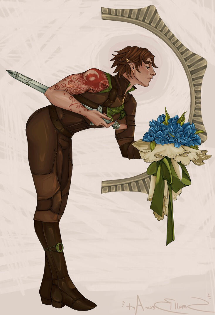 Oyrm of the Air Ashari (Critical Role) as a JC Leyendecker Painting for the Artist Guild of Exandria's Project 'Art History Style Swap'