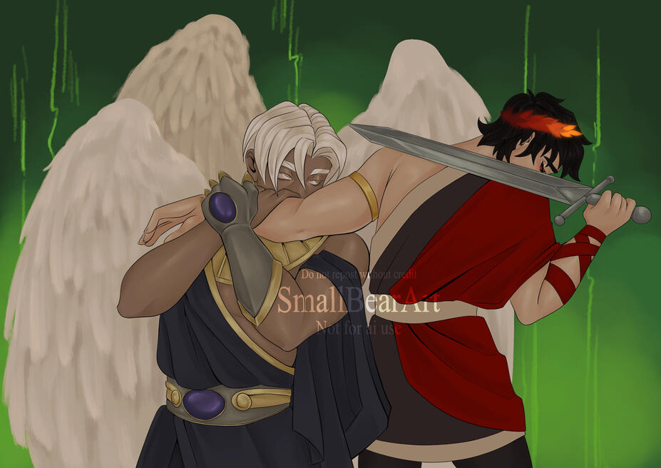 Thanatos and Zagreus (Hades by Supergiant)